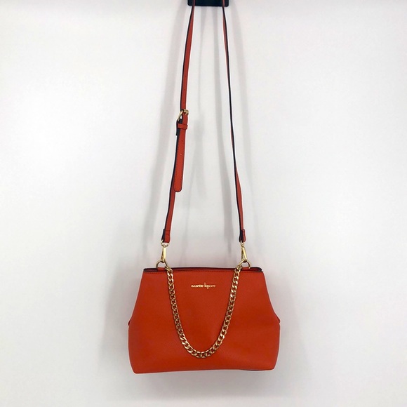 Nanette Lepore Flora Crossbody Leather Vegan Bag-Orange - Picture 2 of 8